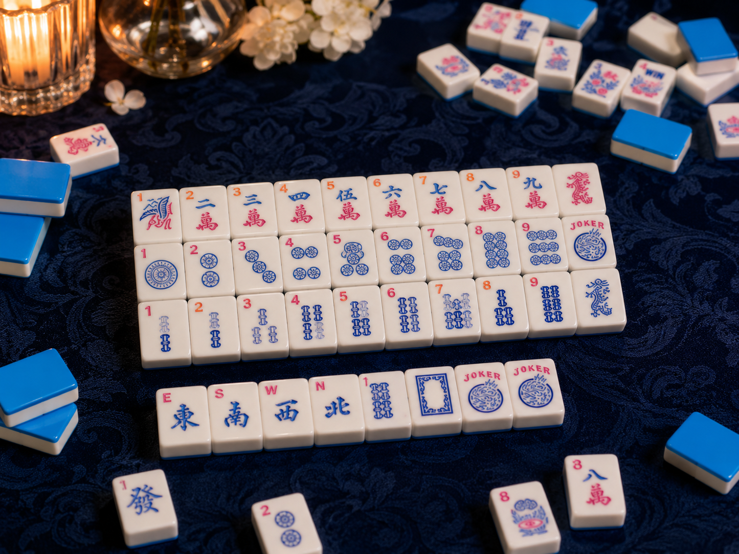 Valcrest™ Blue Pop American Mahjong Set – 166 Tiles