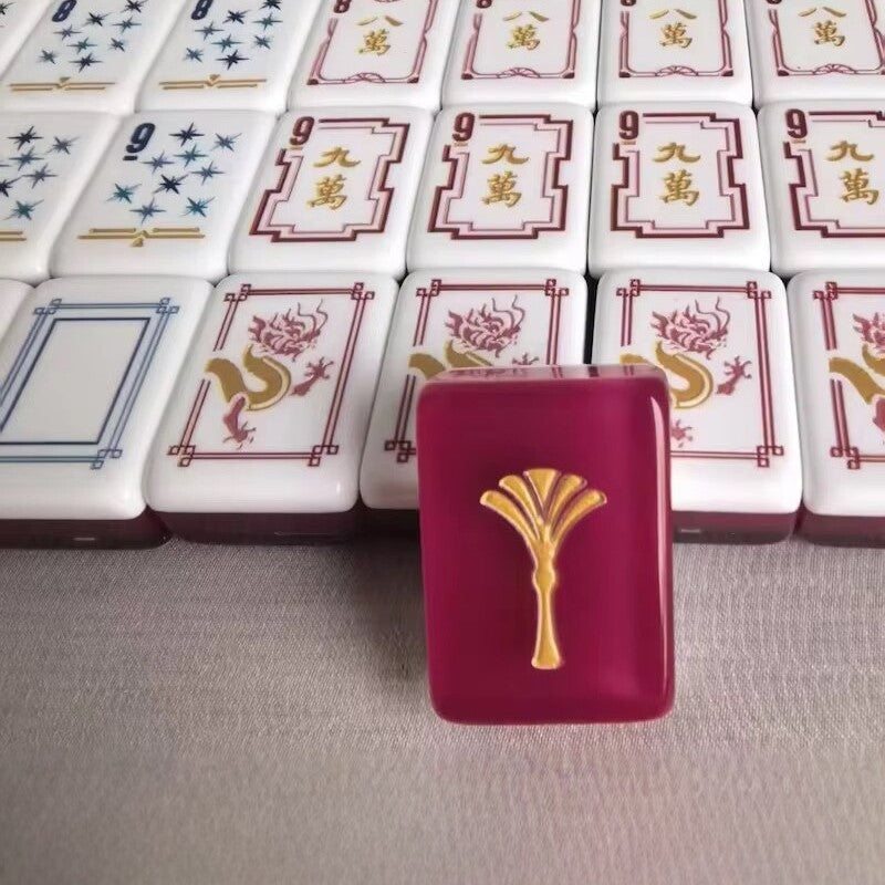 Valcrest™ Burgundy Peacock American Mahjong Set – 160 Tiles