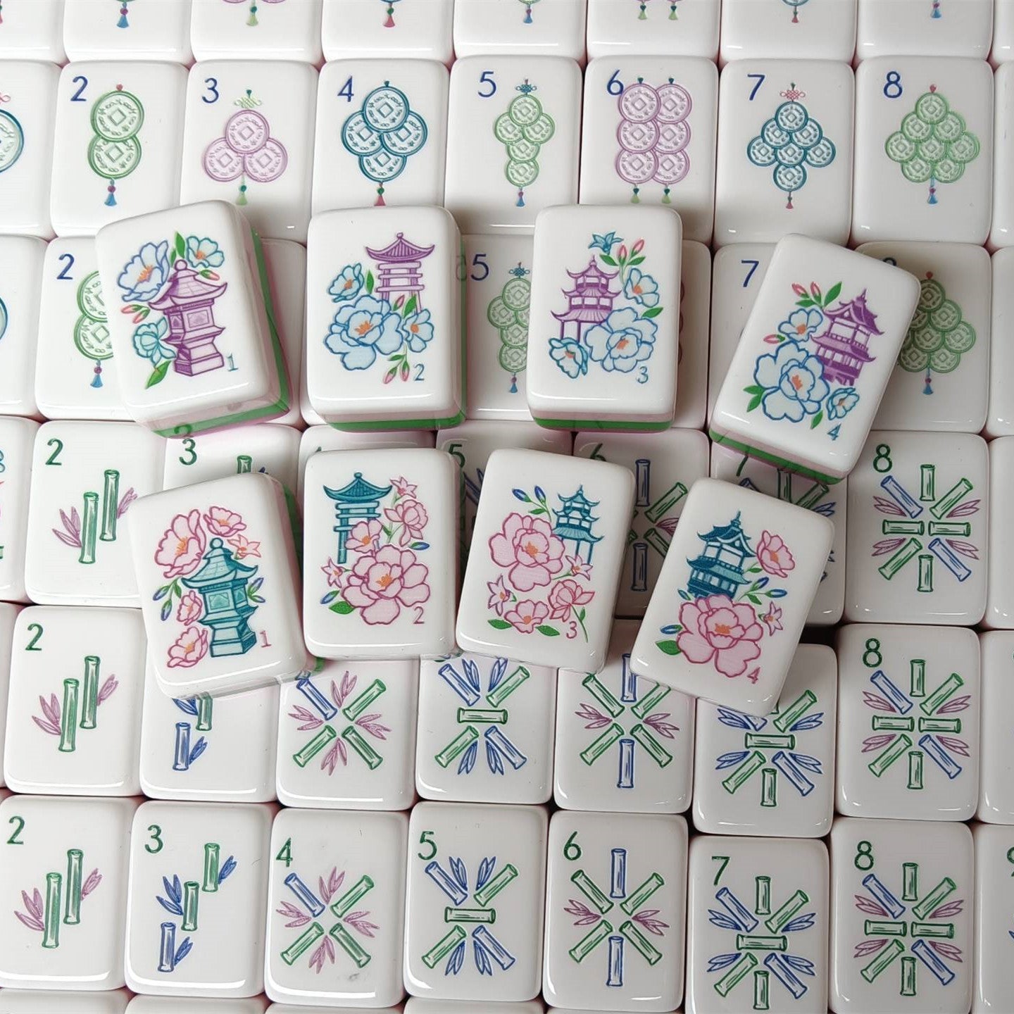 Valcrest™ Elephant Blossom American Mahjong Set – 160 Tiles