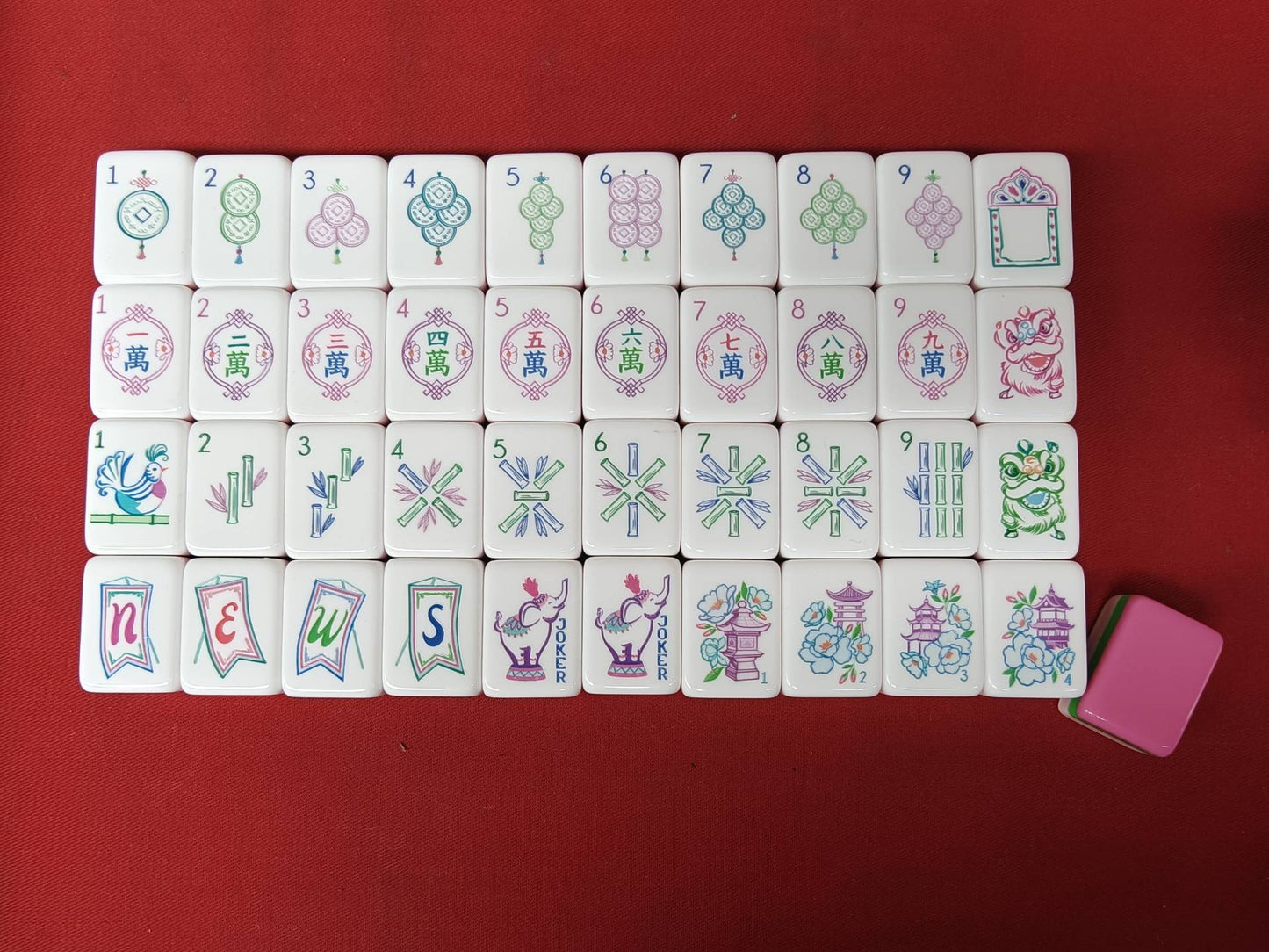 Valcrest™ Elephant Blossom American Mahjong Set – 160 Tiles
