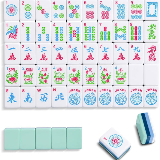 Valcrest™ Mint Stripe American Mahjong Set – 166 Tiles