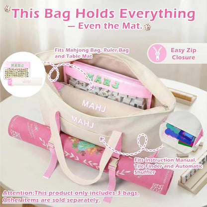 Valcrest™ Canvas American Mahjong Carry Bag Set – 3 Pieces