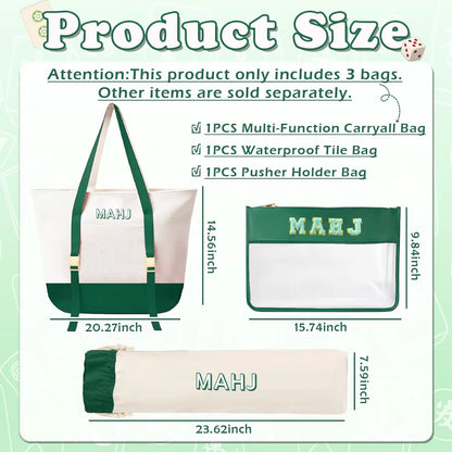 Valcrest™ Canvas American Mahjong Carry Bag Set – 3 Pieces