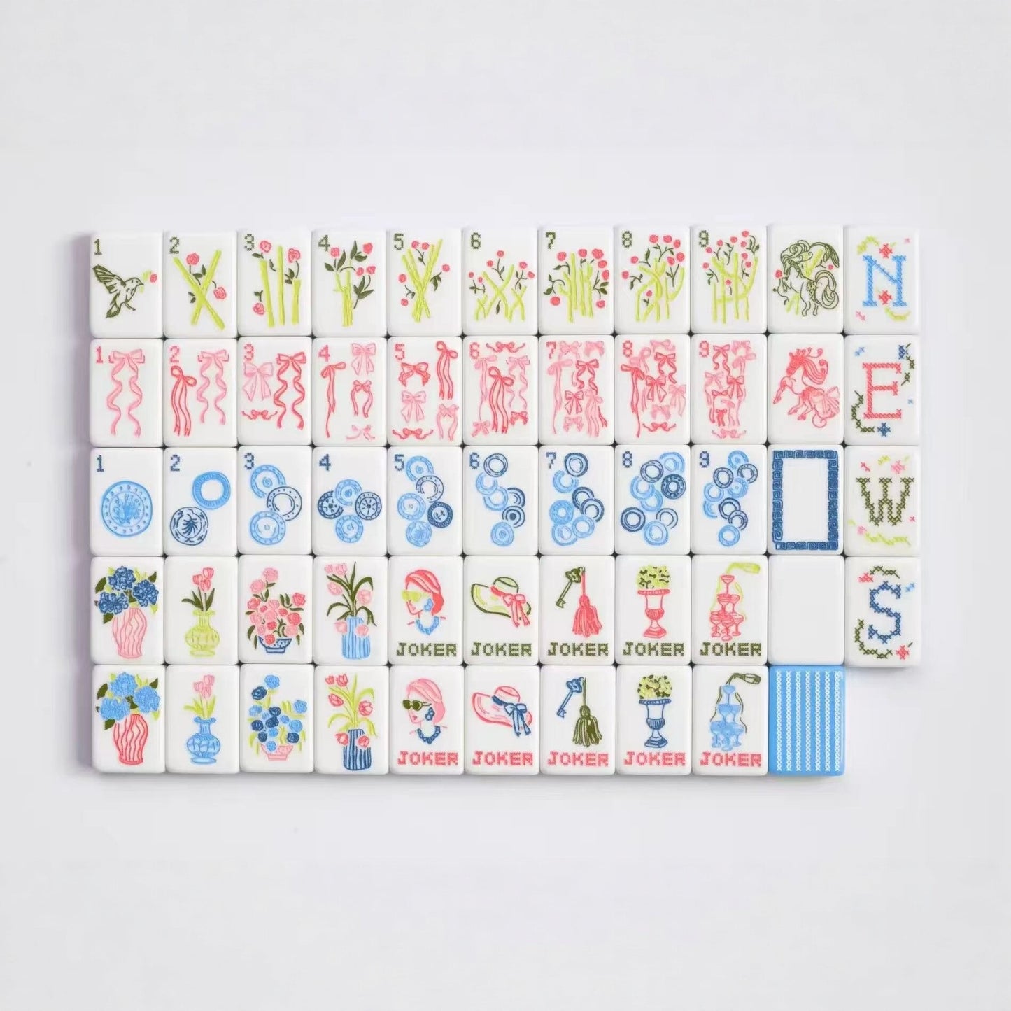 Valcrest™ Ribbon Bloom American Mahjong Set – 160 Tiles