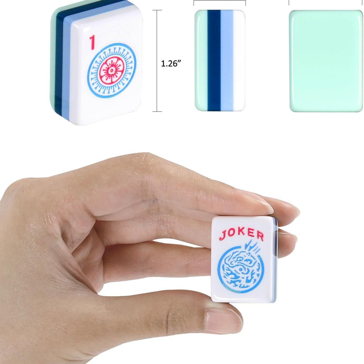 Valcrest™ Mint Stripe American Mahjong Set – 166 Tiles