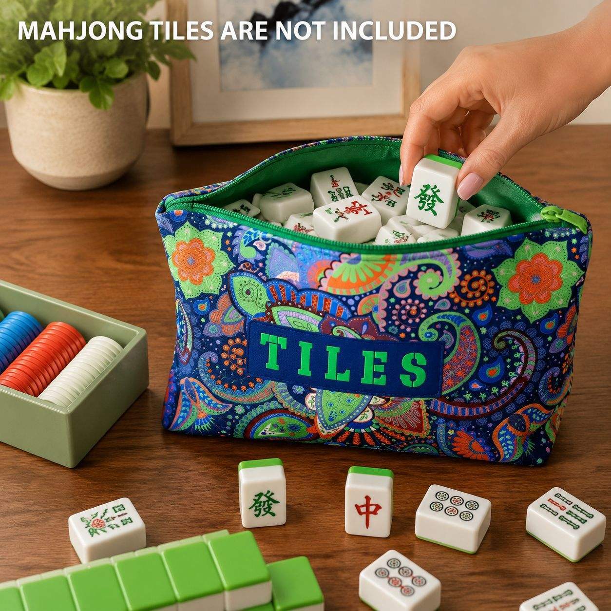 Valcrest™ Bohemian Bloom Mahjong Carry Bag Set – 3 Pieces