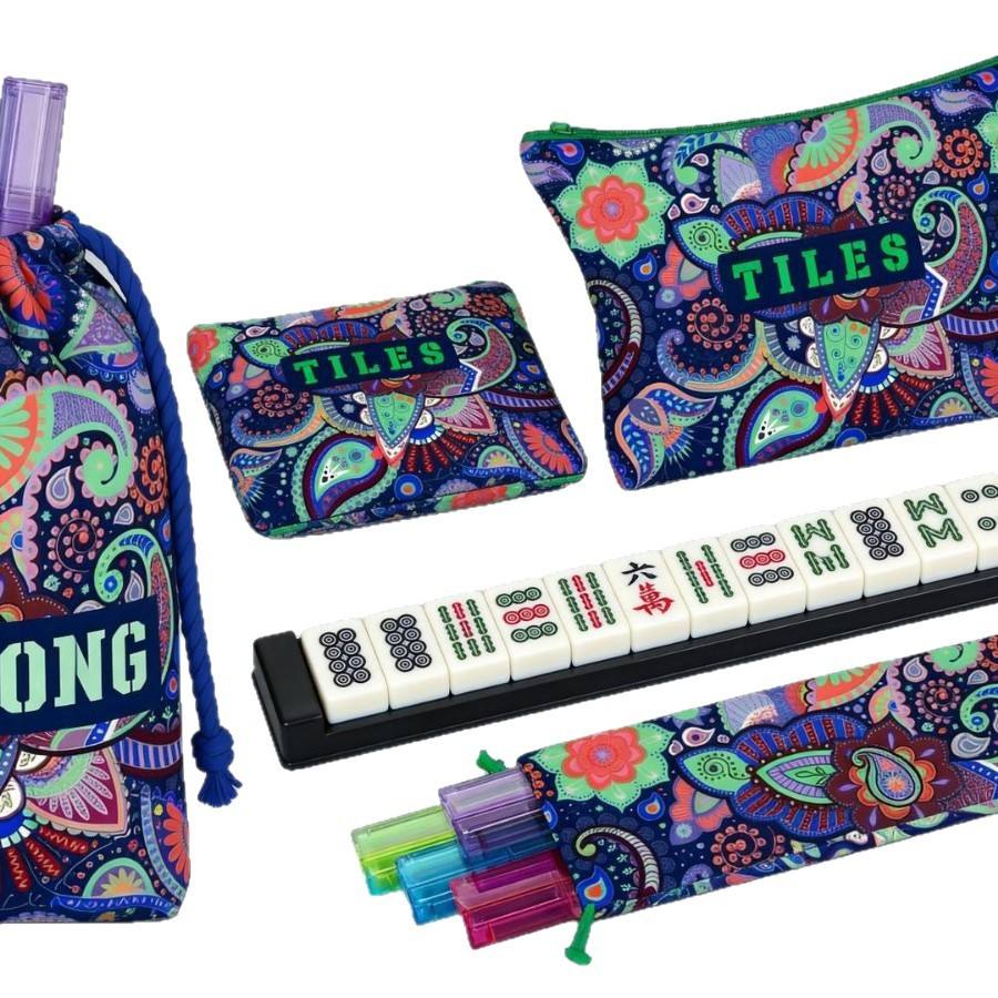 Valcrest™ Bohemian Bloom Mahjong Carry Bag Set – 3 Pieces
