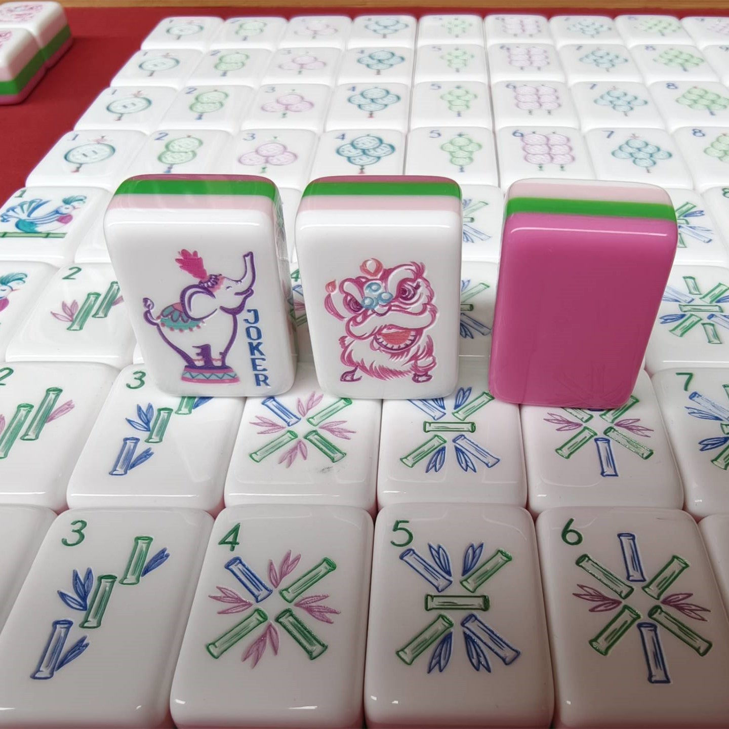 Valcrest™ Elephant Blossom American Mahjong Set – 160 Tiles