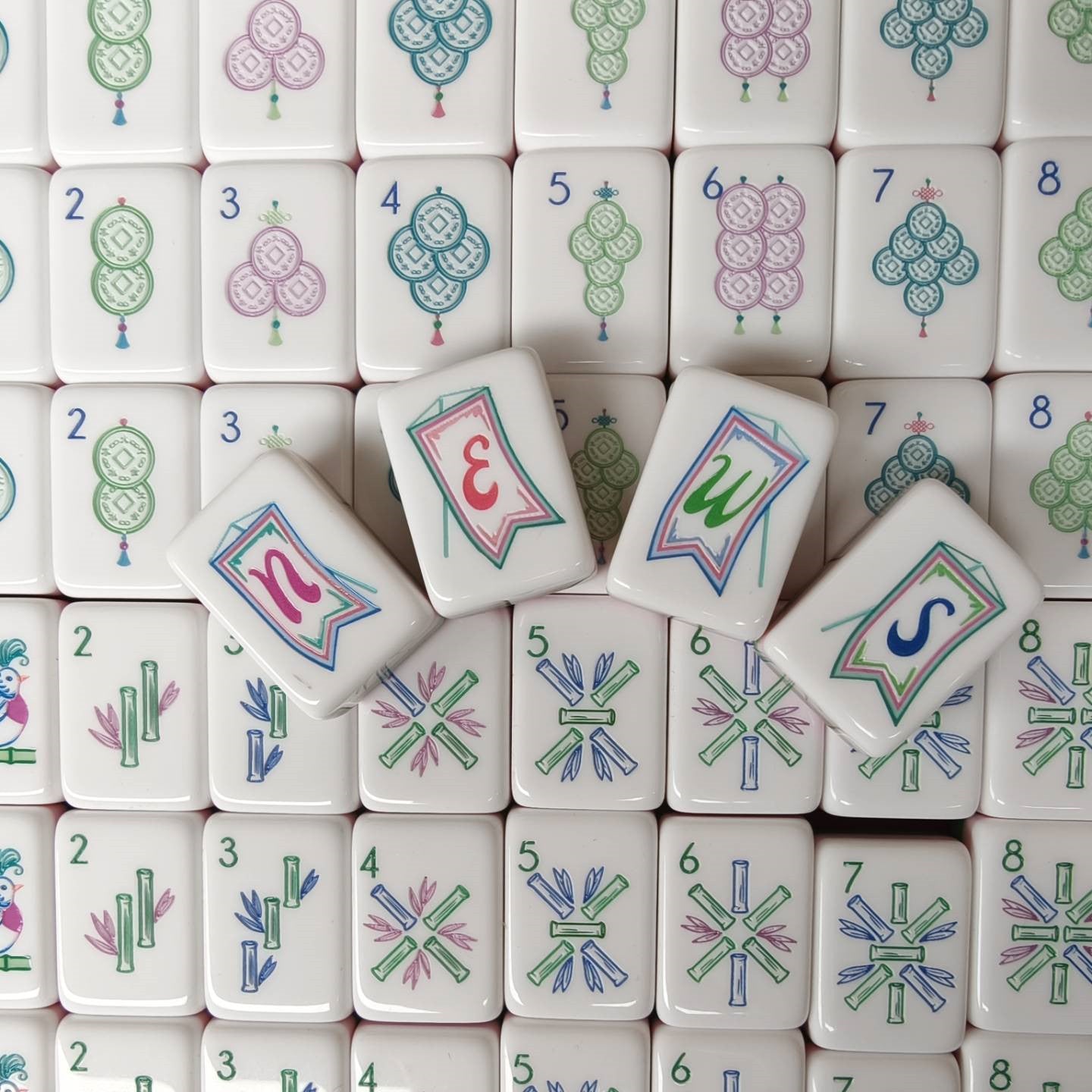 Valcrest™ Elephant Blossom American Mahjong Set – 160 Tiles