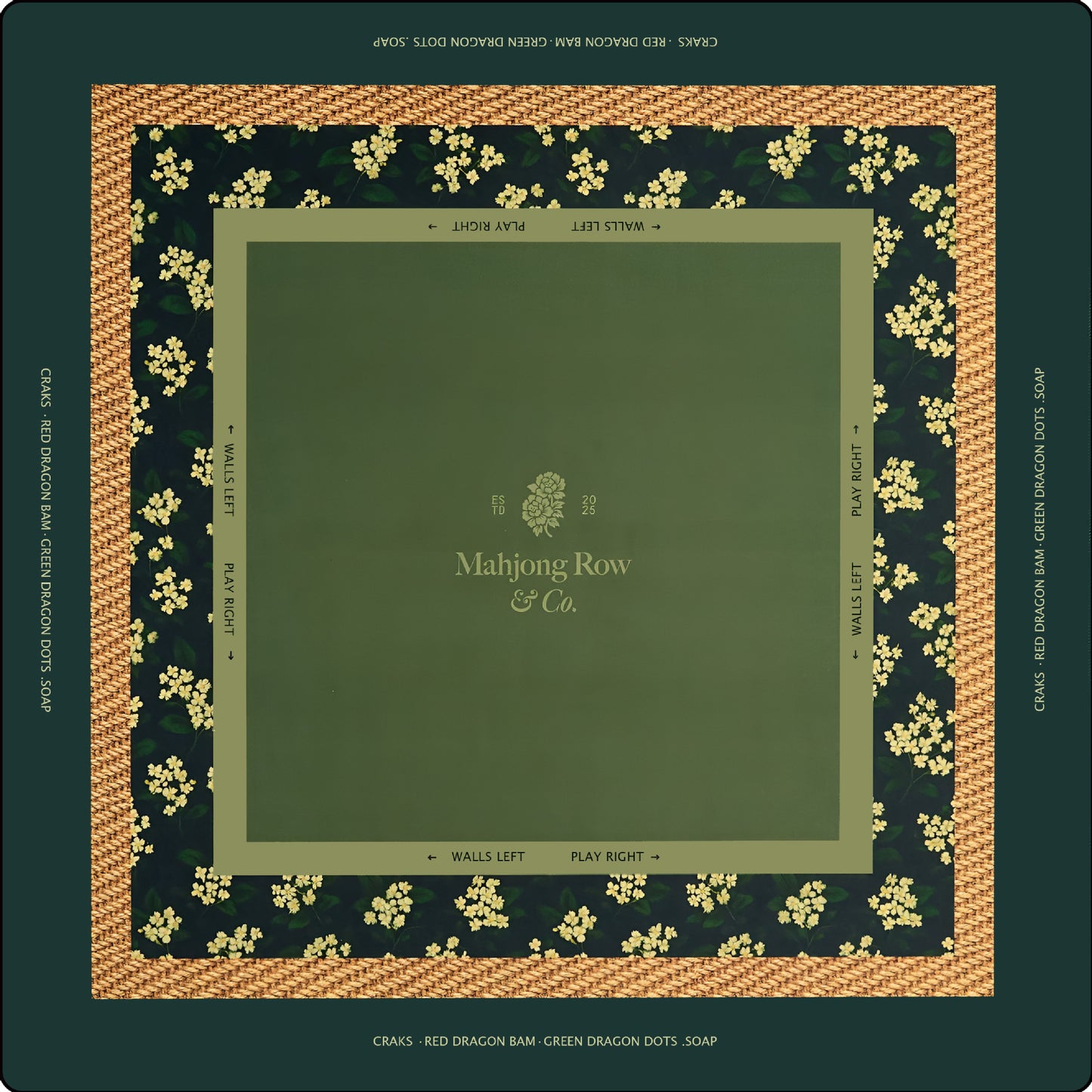 Valcrest™ Washable Non-Slip American Mahjong Table Mat – Multiple Designs