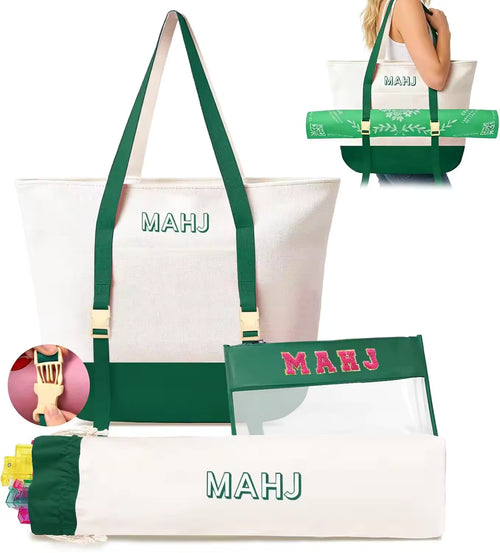 Valcrest™ Canvas American Mahjong Carry Bag Set – 3 Pieces