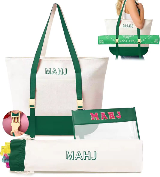Valcrest™ Canvas American Mahjong Carry Bag Set – 3 Pieces
