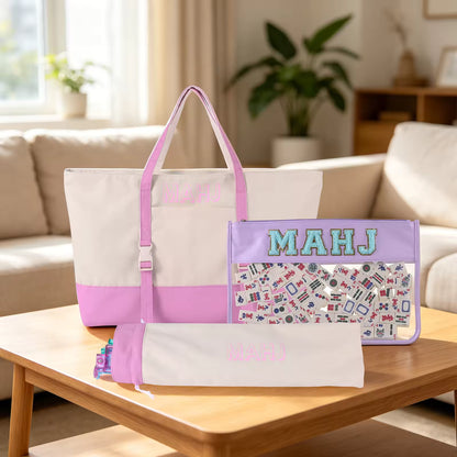 Valcrest™ Canvas American Mahjong Carry Bag Set – 3 Pieces