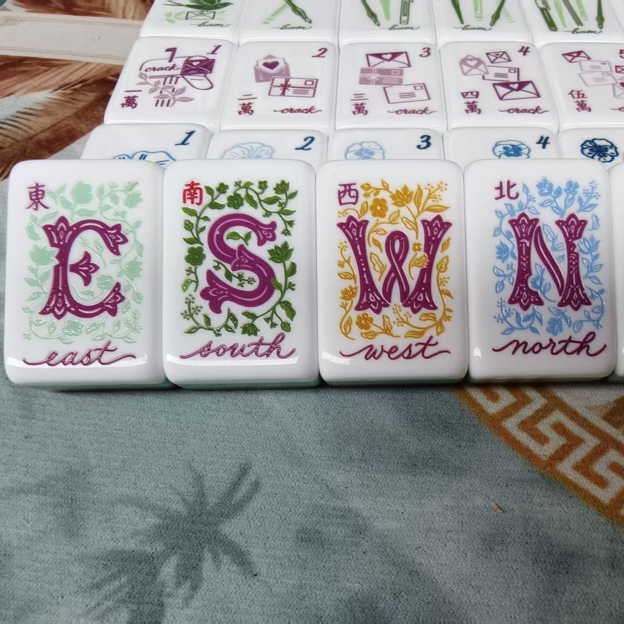 Valcrest™ Garden Letters American Mahjong Set – 160 Tiles