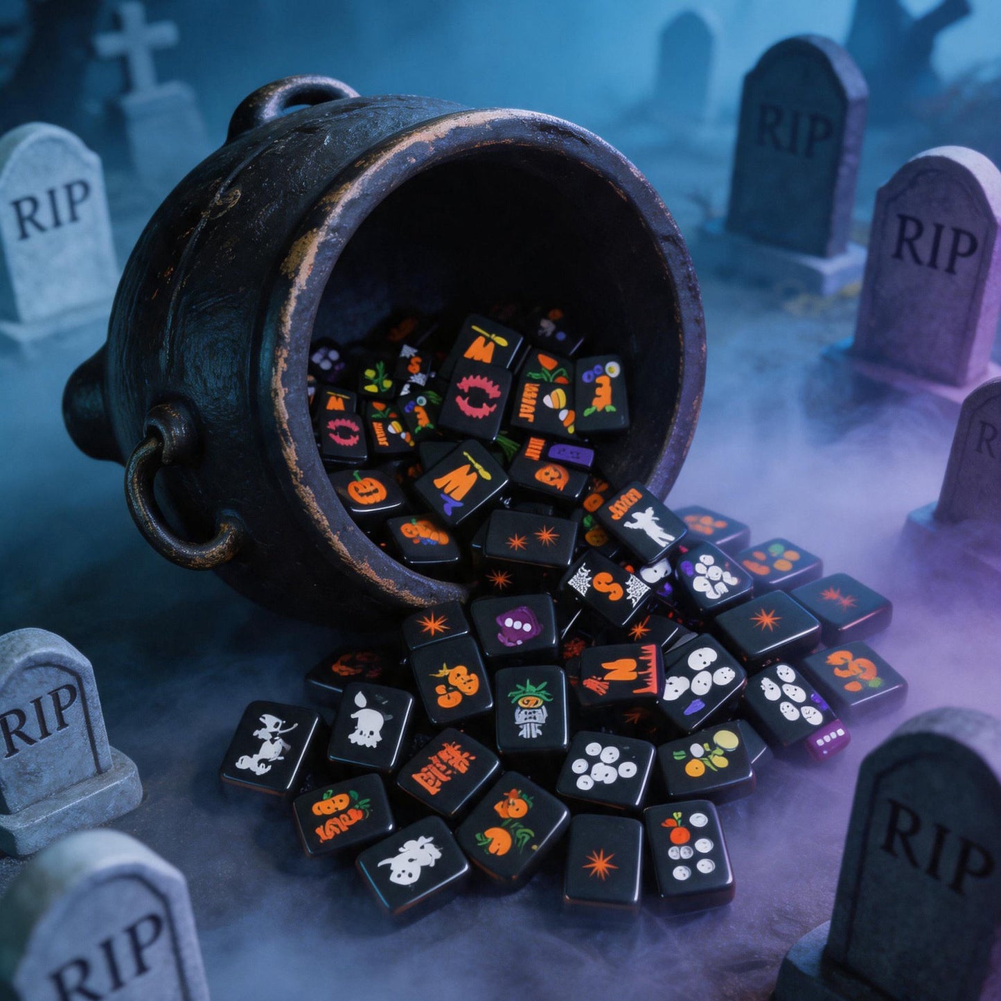 Valcrest™ Halloween After Dark American Mahjong Set – 160 Tiles