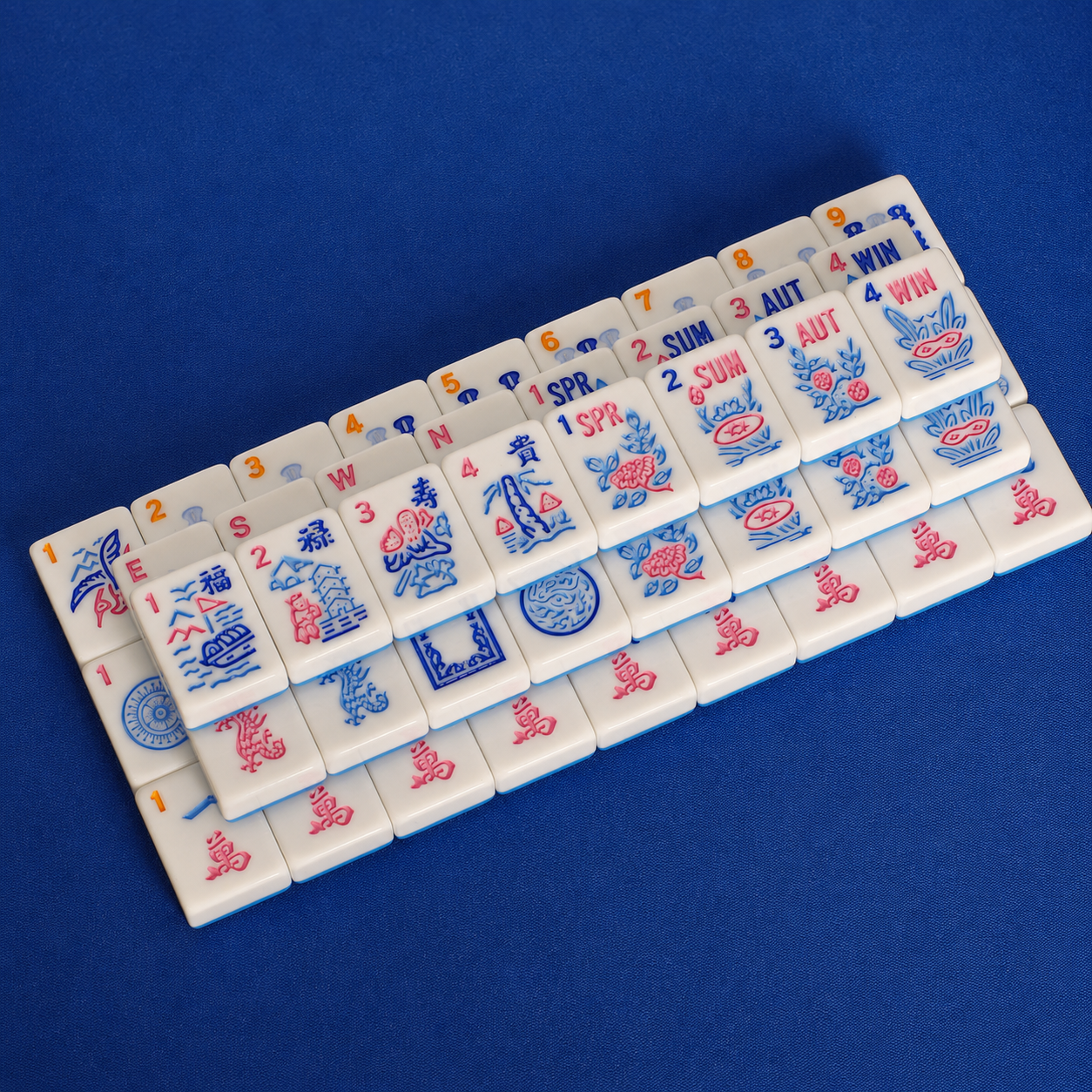 Valcrest™ Blue Pop American Mahjong Set – 166 Tiles