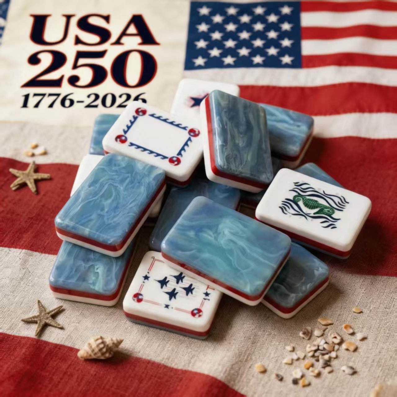 Valcrest™ America 250 Commemorative American Mahjong Set – 160 Tiles