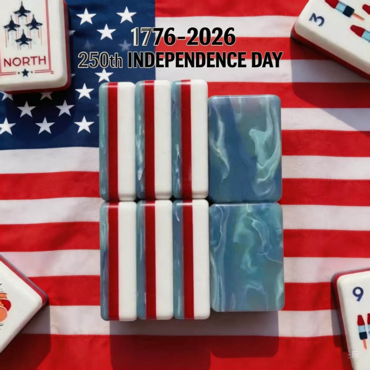 Valcrest™ America 250 Commemorative American Mahjong Set – 160 Tiles