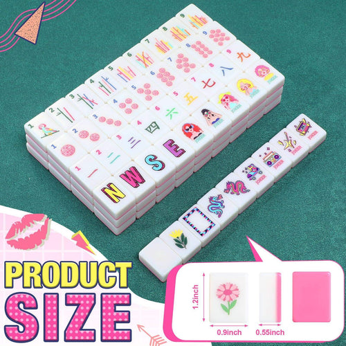 Valcrest™ Retro Pink Glam American Mahjong Set – 160 Tiles