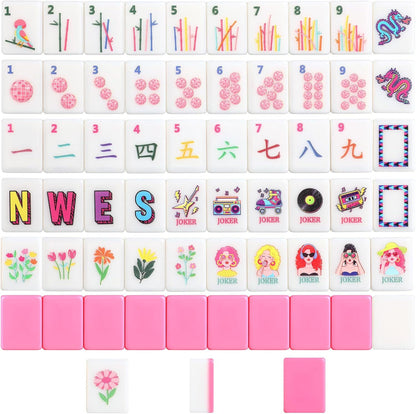 Valcrest™ Retro Pink Glam American Mahjong Set – 160 Tiles