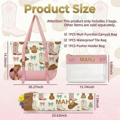 Valcrest™ Playful Prints American Mahjong Carry Bag Set – 3 Pieces