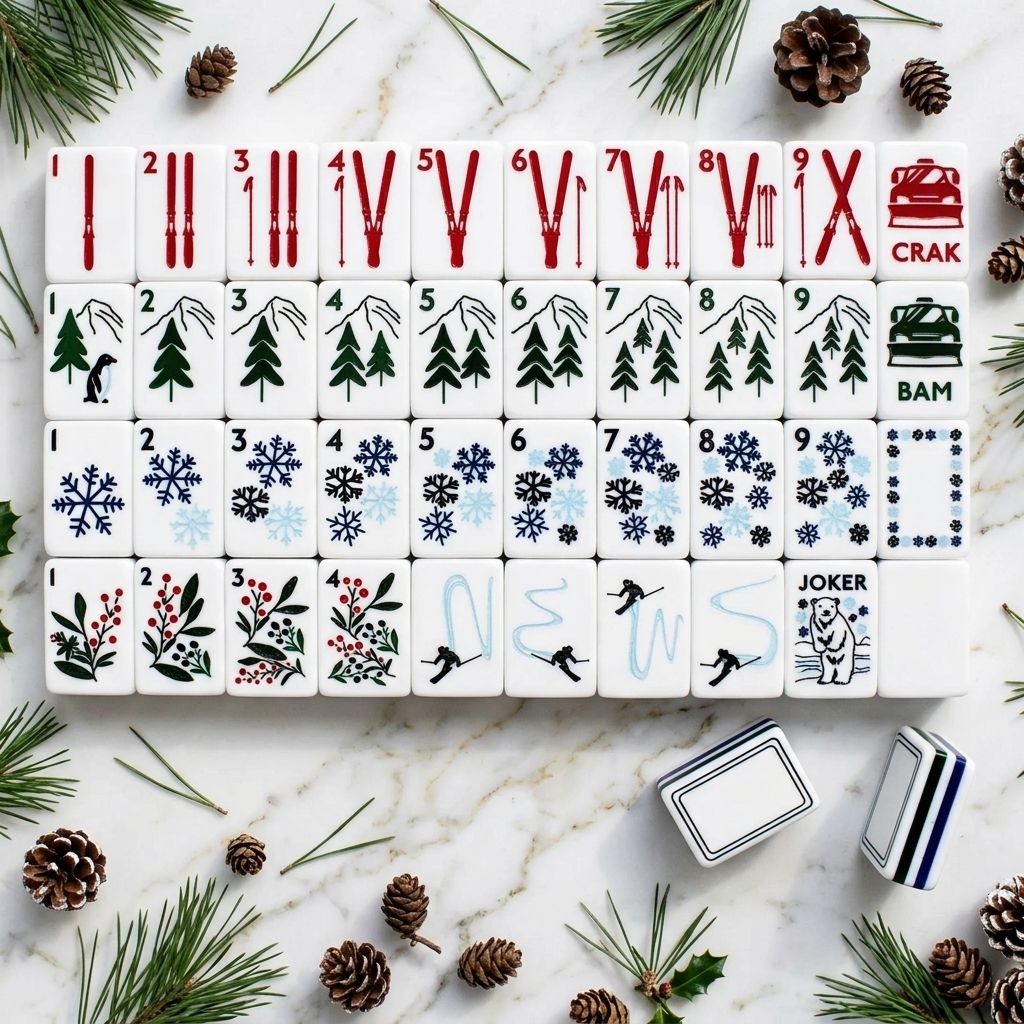 Valcrest™ Let It Snow American Mahjong Set – 160 Tiles
