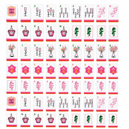 Valcrest™ Pink & Orange Pop American Mahjong Set – 160 Tiles