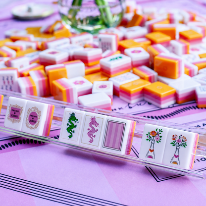 Valcrest™ Pink & Orange Pop American Mahjong Set – 160 Tiles