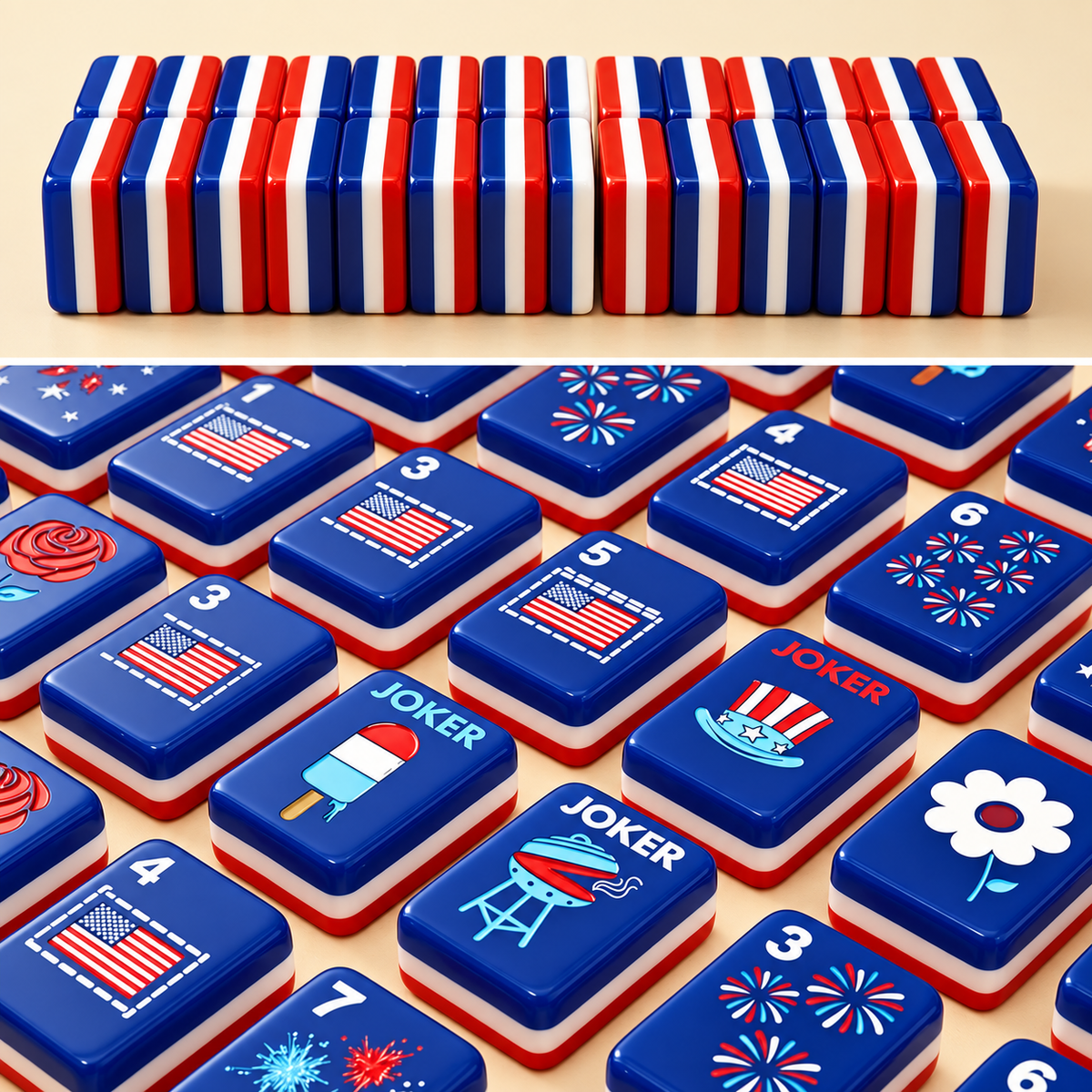 Valcrest™ Stars & Stripes American Mahjong Set – 160 Tiles
