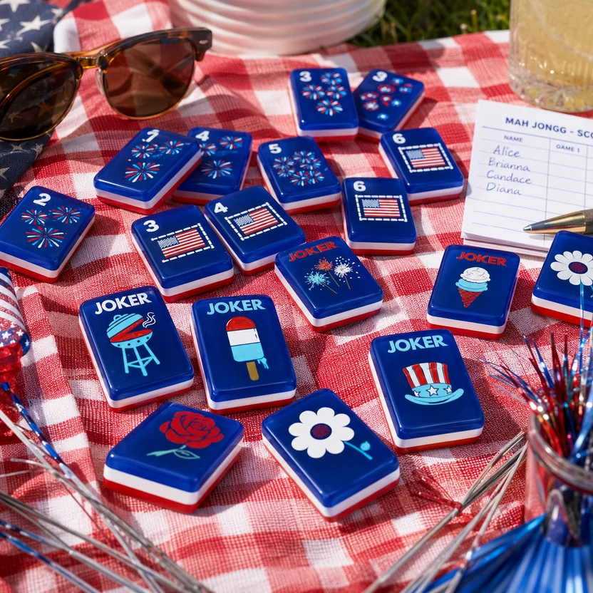 Valcrest™ Stars & Stripes American Mahjong Set – 160 Tiles