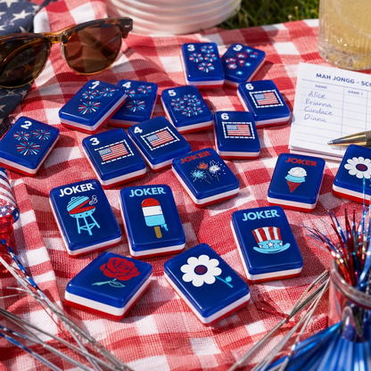 Valcrest™ Stars & Stripes American Mahjong Set – 160 Tiles