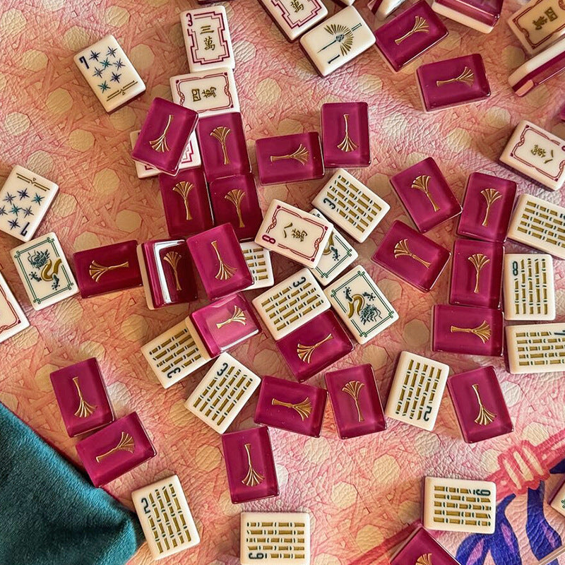 Valcrest™ Burgundy Peacock American Mahjong Set – 160 Tiles