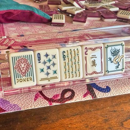 Valcrest™ Burgundy Peacock American Mahjong Set – 160 Tiles