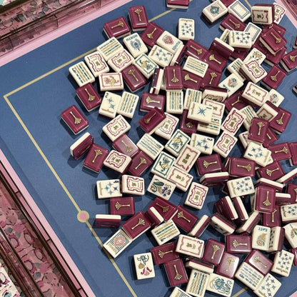 Valcrest™ Burgundy Peacock American Mahjong Set – 160 Tiles