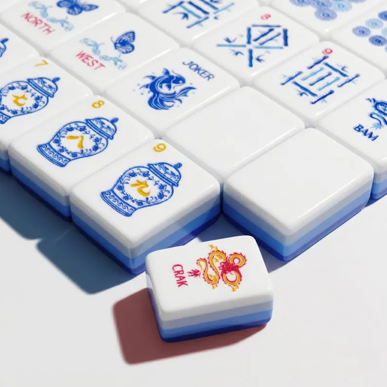 Valcrest™ Blue Porcelain American Mahjong Set – 160 Tiles