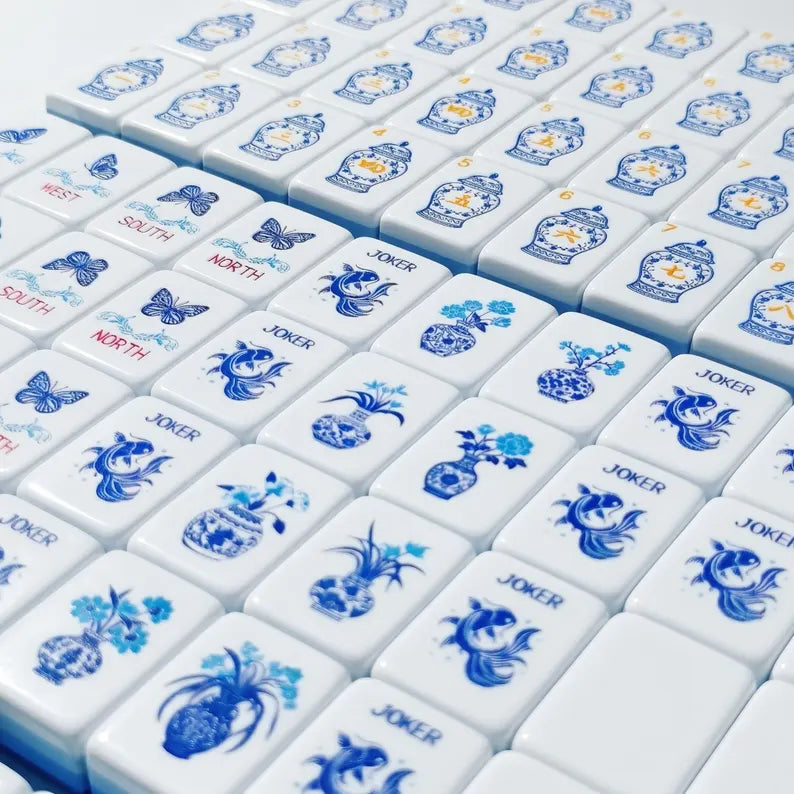 Valcrest™ Blue Porcelain American Mahjong Set – 160 Tiles