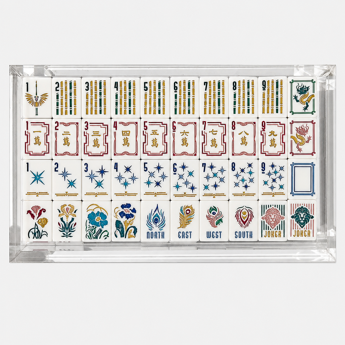 Valcrest™ Burgundy Peacock American Mahjong Set – 160 Tiles