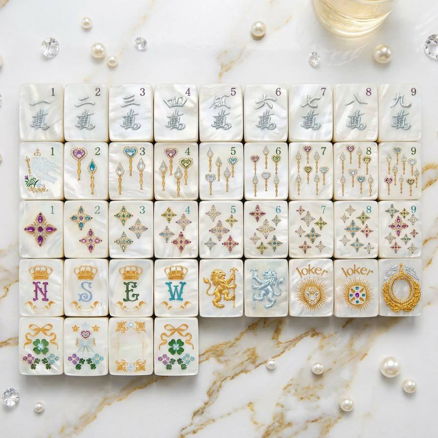 Valcrest™ Royal Pearl American Mahjong Set – 160 Tiles