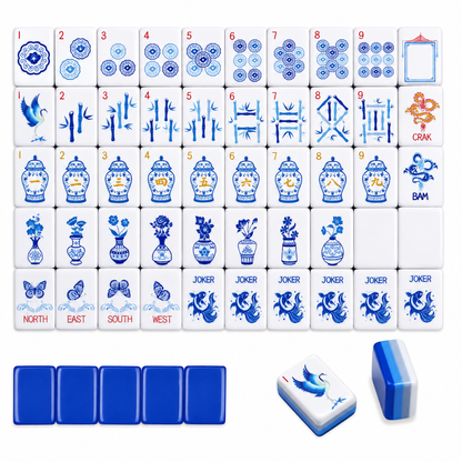 Valcrest™ Blue Porcelain American Mahjong Set – 160 Tiles