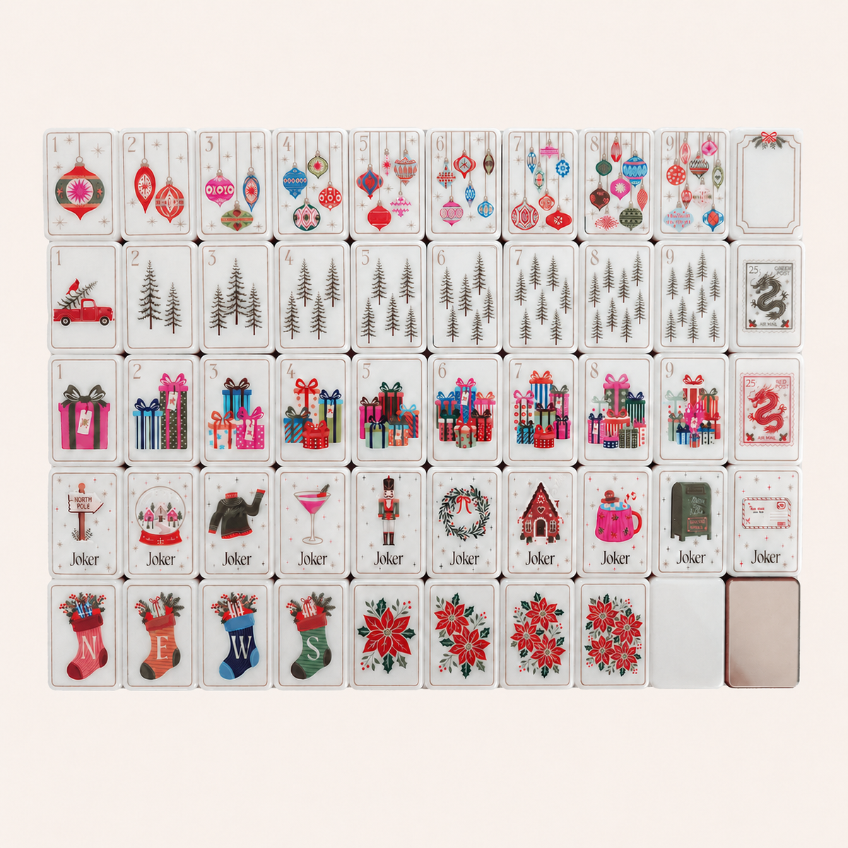 Valcrest™ Holiday Cheer American Mahjong Set – 160 Tiles